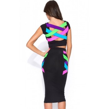 'Neyla' backless strappy two piece midi dress